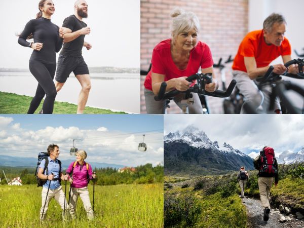 Ausdauer trainieren mit Joggen, Radfahren, Nordic Walking und Wandern