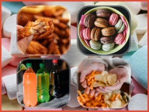 Hochverarbeitete Lebensmittel: Hähnchen-Nuggets, fertige Backwaren, Softdrinks, Chips